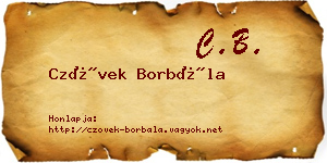 Czövek Borbála névjegykártya